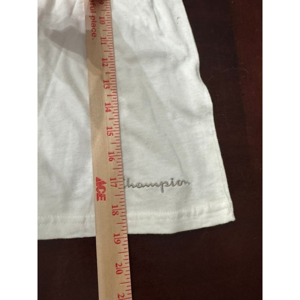 Champion White Cotton Athletic Shorts Men Medium M Elastic Waist Drawstring - Picture 9 of 9